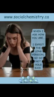 WHEN I ASK HOW YOU ARE…
I MEAN IT.

Not the automatic “I’m good.”
Not the quick brush-off.
Not the version that keeps things comfortable.

I’m asking for the real answer.

The messy parts.
The heavy thoughts.
The things you’ve been holding in because you didn’t think anyone actually wanted to hear them.

Because the truth is…
Most people aren’t really asked how they are.
They’re asked out of habit.
Out of politeness.
Out of routine.

But this is different.

This is a space where you don’t have to filter yourself.
Where you don’t have to shrink your feelings to make them easier for others to handle.
Where you don’t have to pretend everything is fine just to avoid being “too much.”

You are not too much.

Your story matters.
Your struggles are valid.
And your voice deserves to be heard — fully, honestly, and without limits.

So if someone asks you how you are and truly means it…
Let it out.

And if you’re the one asking?
Be ready to listen.
Not to fix.
Not to judge.
Just to be there.

Because sometimes the most powerful thing we can offer someone…
Is the space to finally tell the long version.

#socialchemistry #mentalhealthsupport #realconversations #youmatter #connection