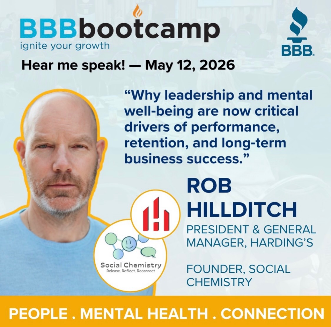 Excited and proud to be speaking at the @bbbalberta Business BootCamp on May 12th at the @carriagehouseyyc . I’ll share my perspective on leadership in business and  mental health as well as the motivation behind Social Chemistry. #bbbalberta #leadership #business #socialchemistry