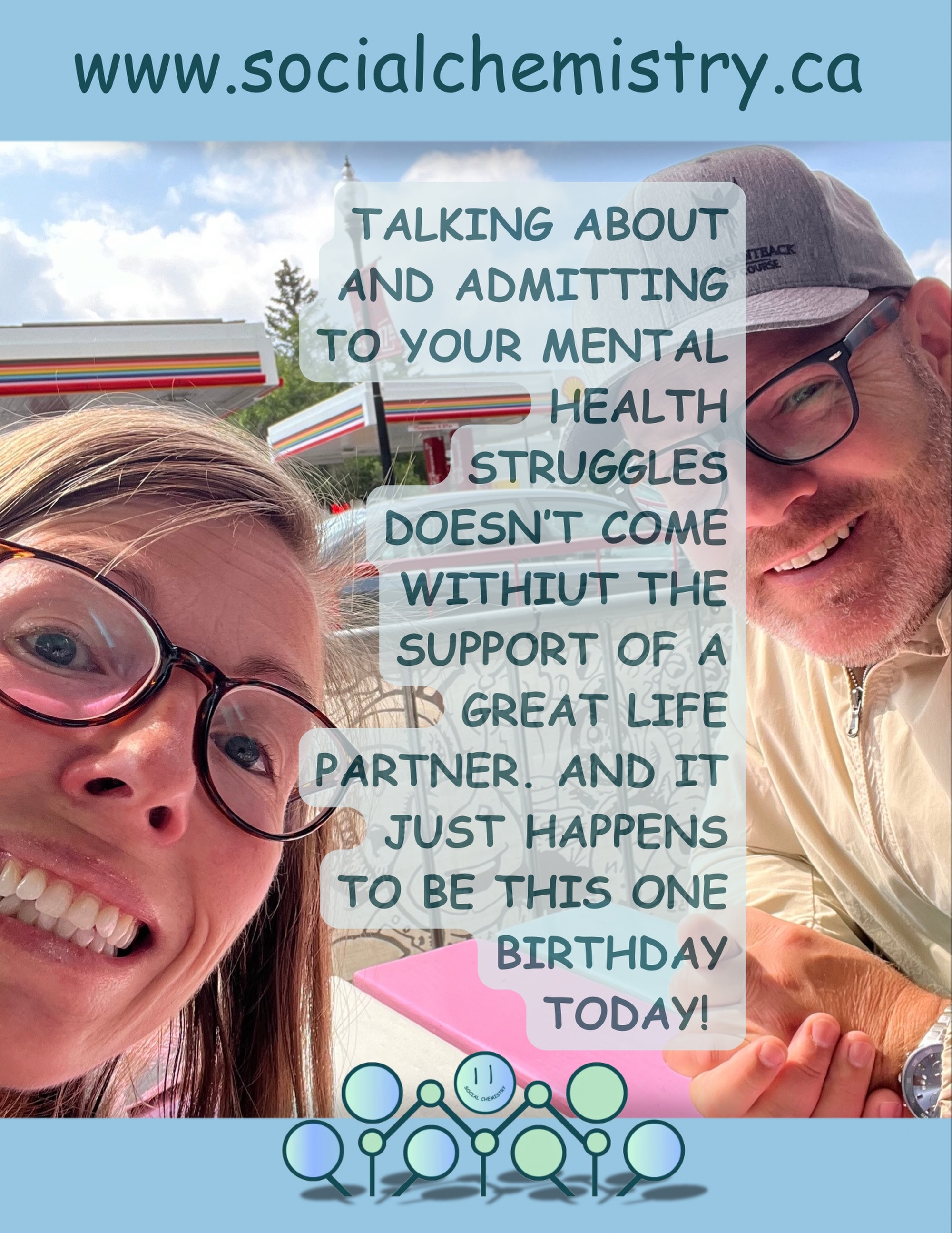 Happy Birthday to my amazing partner. Many have heard ‘my story’, but you haven’t heard what a pivotal role this beautiful woman had in saving my life. Without her, I would not have made it through. Her support and her no BS attitude helped snap me out of a funk and her support has levelled me up. Love you, Happy Birthday. #socialchemistry #birthday #partnership #mentalwellness