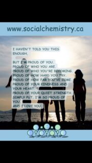 Just a raw, simple post. I’m proud of you… and I love you! #socialchemistry #pride #family #daughters #spouse