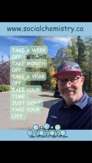 STOP SCROLLING.

You are allowed to take a break.

A week.
A month.
Even longer.

You don’t have to have your life figured out right now.

Sometimes depression makes everything feel urgent.

The job.
The relationship.
The expectations.
The pressure to keep going when you have nothing left to give.

But you don’t have to solve your entire life tonight.

Sometimes self help isn’t about pushing harder.

Sometimes growth looks like stepping back.

Sleeping.
Breathing.
Asking for help.
Spending time with someone who makes you feel safe.
Talking to a friend.
Talking to a professional.
Taking one small thing off your plate.

Your timeline doesn’t have to look like anyone else’s.

Take your time.

Rest is not failure.
Asking for help is not weakness.
A difficult chapter is not the whole story.

And if things feel overwhelming right now, don’t carry it alone.

Reach out to someone you trust.

In Canada, you can call or text 988 for suicide crisis support, 24/7.

You don’t need to know exactly what to say.

You just need to start the conversation.

Your life is bigger than this moment.

Take the break.

Take the help.

Take the time you need.

Just keep going—one day, one conversation, one breath at a time.

SocialChemistry.ca

Connect the dots.
Start the conversation.

#socialchemistry #mentalhealth #depression #selfhelp #suicideprevention